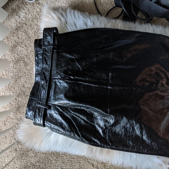 NWT NA-KD Belted Faux Patent Skirt - Picture 6 of 6